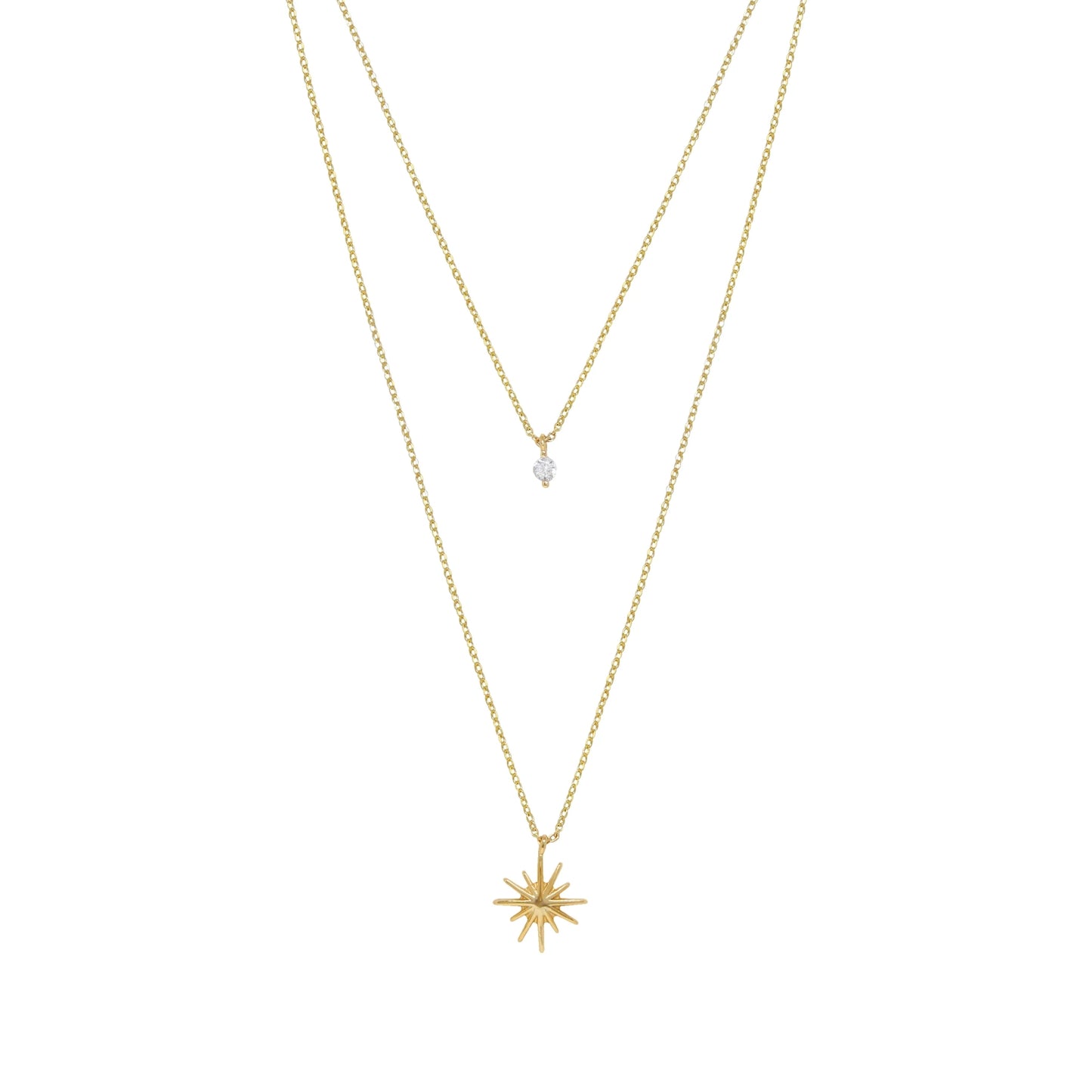 Ettika Layered Starburst and Crystal 18k Gold Plated Necklace