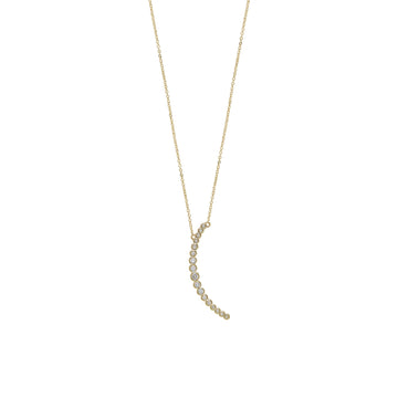 Ettika Waning Crystal Crescent Moon Necklace in 18K Gold Plated over Metal