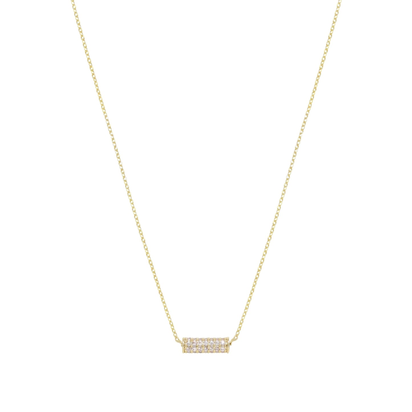 Ettika Crystal Cylinder 18k Gold Plated Necklace