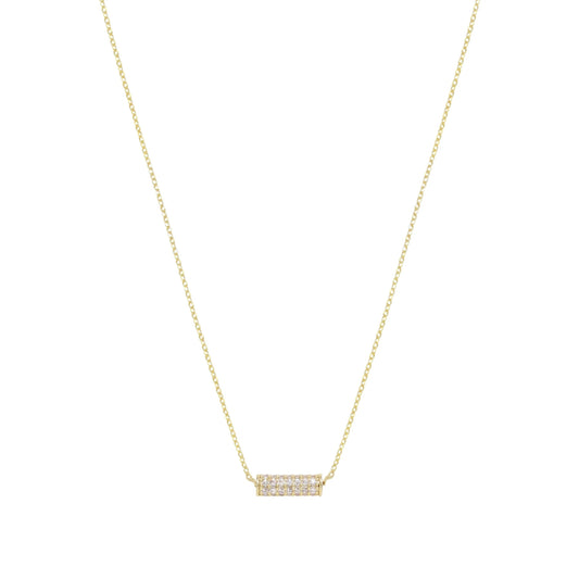 Ettika Crystal Cylinder 18k Gold Plated Necklace