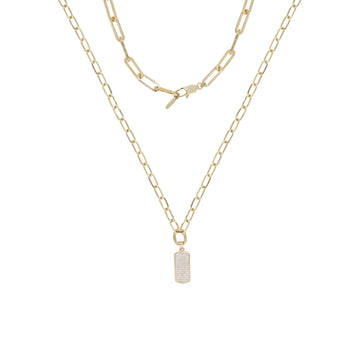 Ettika Linked Up Crystal Pendant Layered Necklace Set in 18K Gold Plated Over Metal