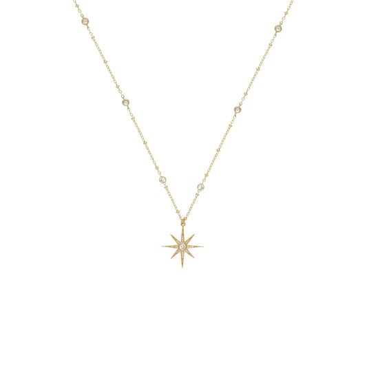 Ettika Starburst Pendant 18k Gold Plated Necklace