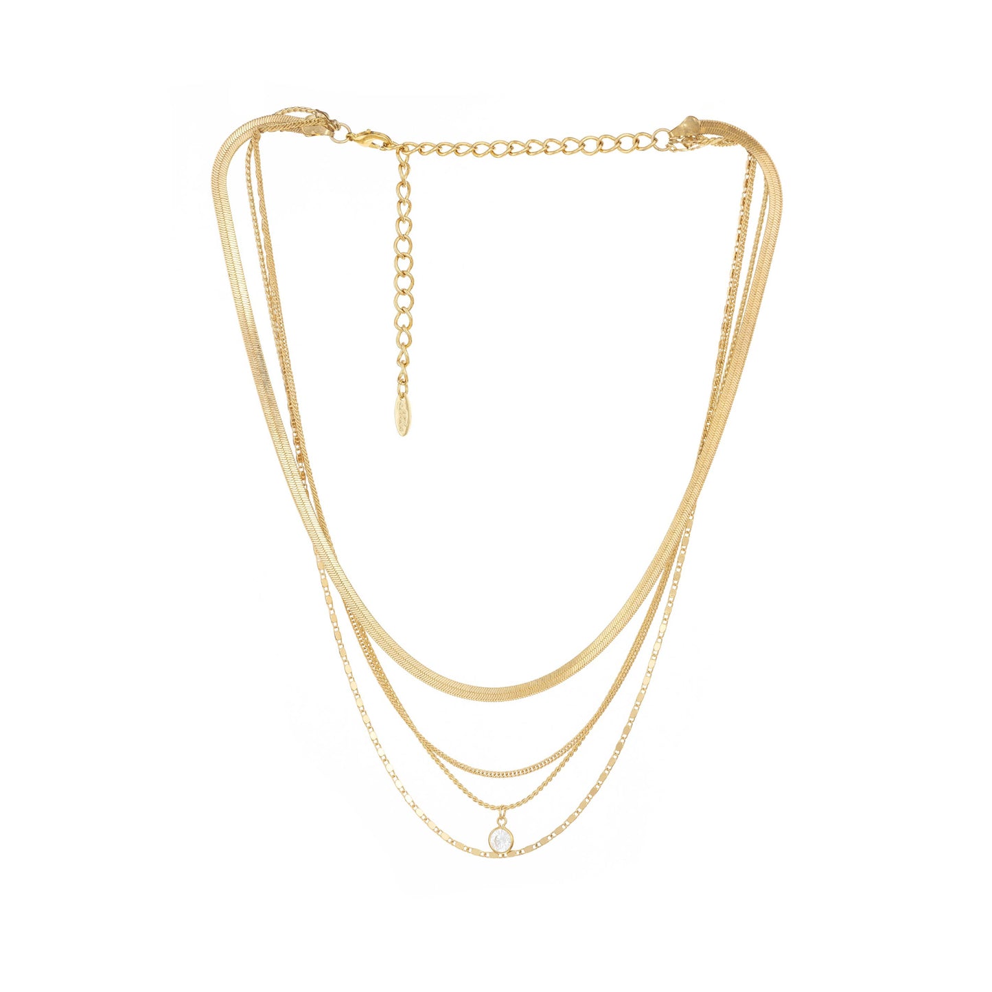 Ettika 18.5" All The Chains Layered Necklace in 18k Gold Plate Over Brass and Steel