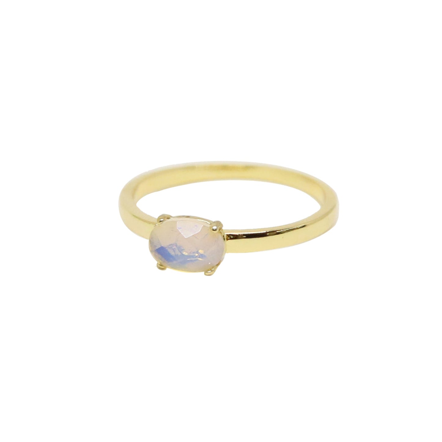 Charged Women's Opal & Gold-Tone Stacking Stone Ring