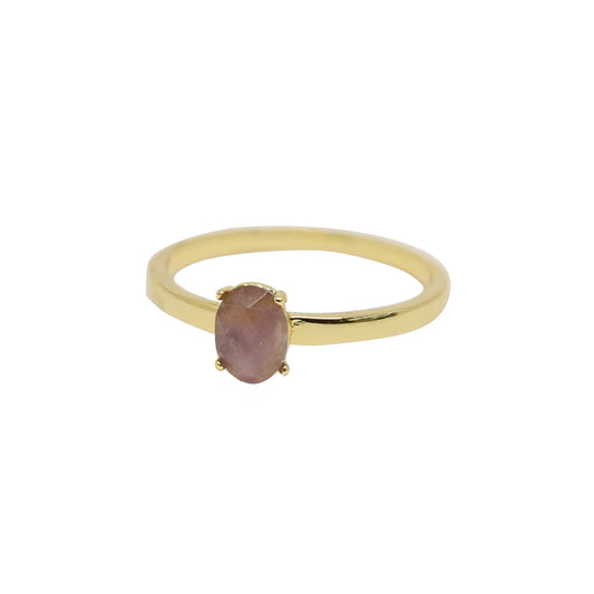 Charged Women's Amethyst & Gold-Tone Stacking Stone Ring