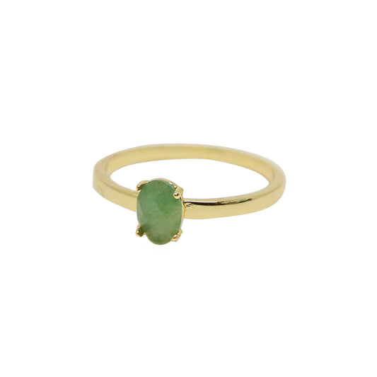 Charged Women's Aventurine & Gold-Tone Stacking Stone Ring