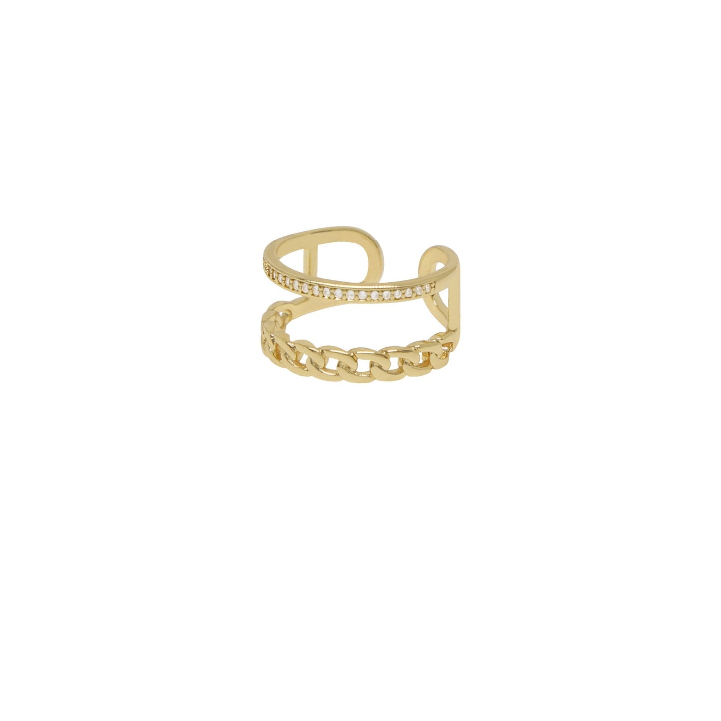 Ettika Women's Gold-Tone Wanderer Crystal Ring