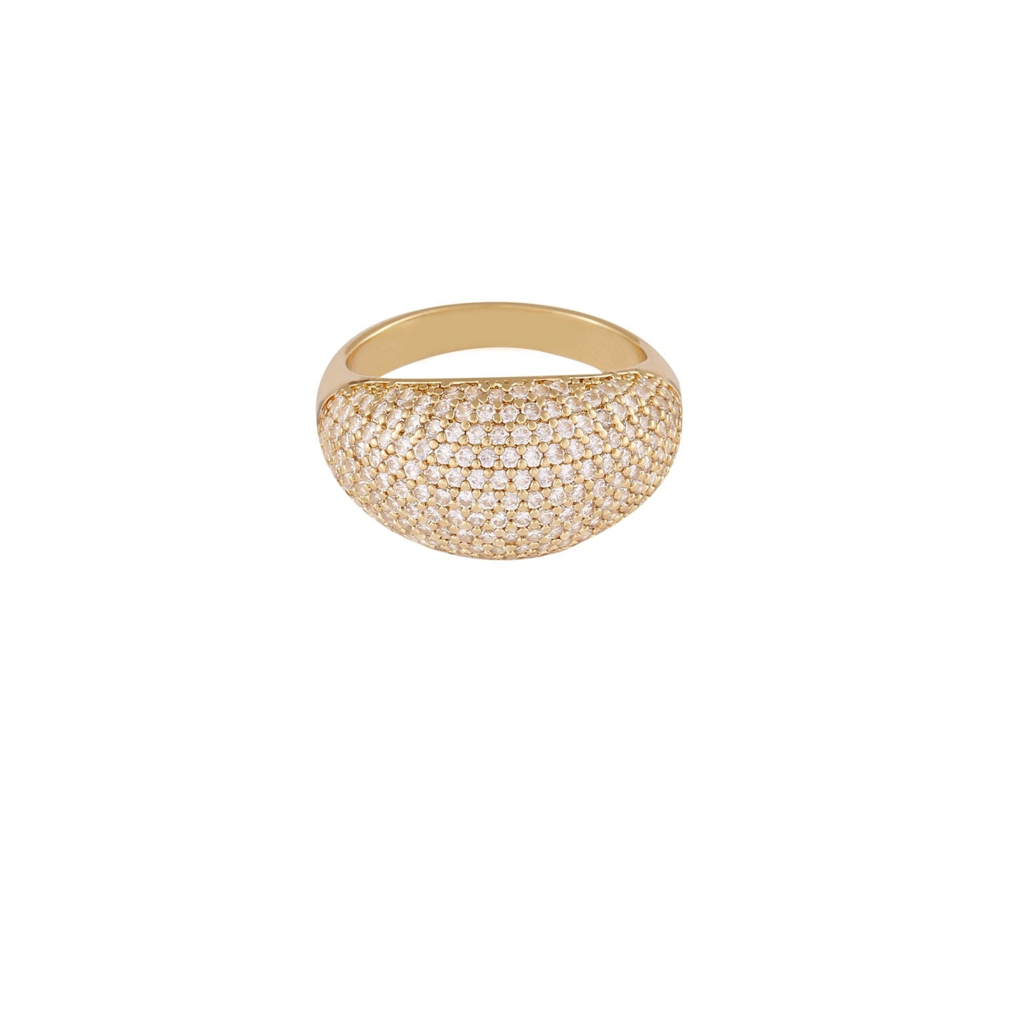 Ettika Women's Gold-Tone Clear Crystal Cluster Knockout Ring - Size 6