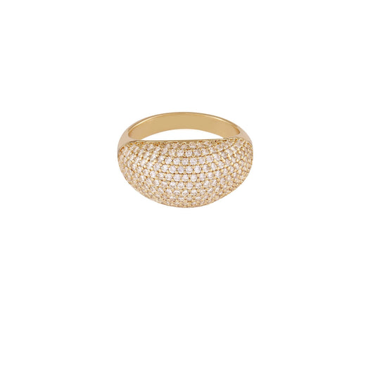 Anillo de mujer Ettika con cristales transparentes en tono dorado - Talla 6