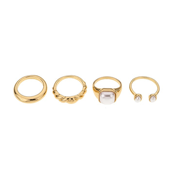 Ettika Women's Ultimate Babe Ring in Gold-Tone Metal (Set of 4)