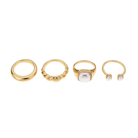 Ettika Women's Gold-Tone Ultimate Babe Ring (Set of 4) - Size 6