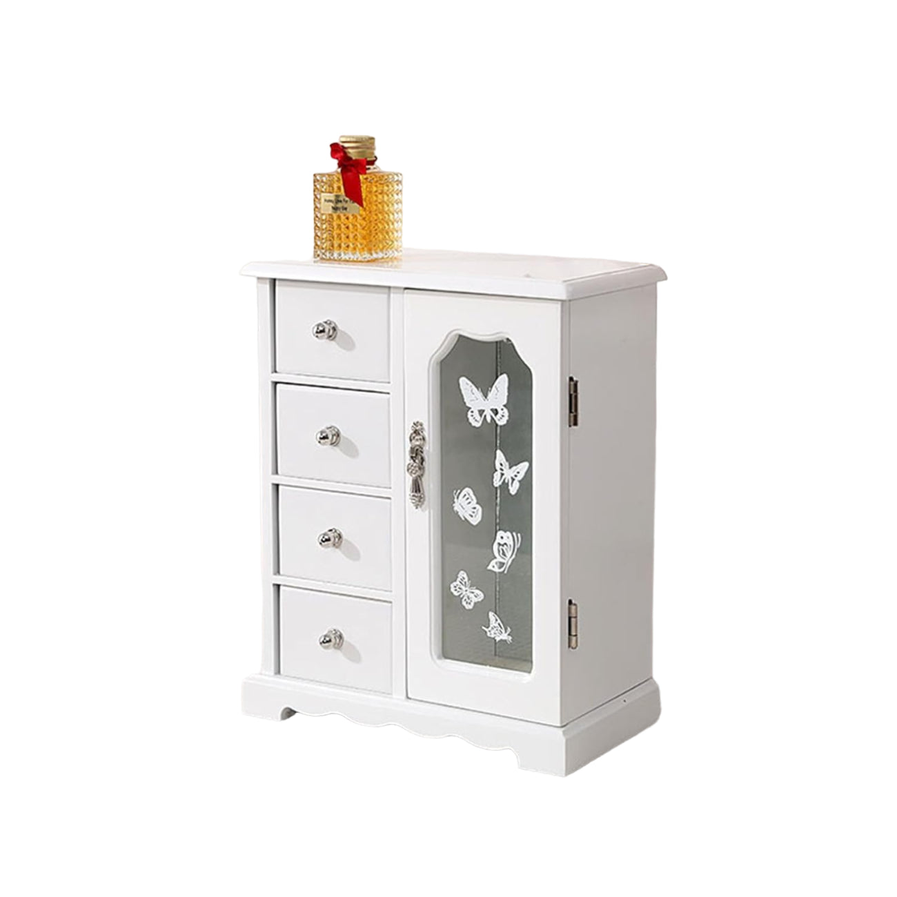 Ragazza Studio Butterfly Jewelry Organizer with Four Drawer - White