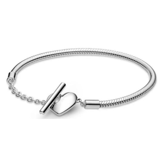 Pulsera con cierre de corazón para mujer de Ragazza Studio en plata de ley 925