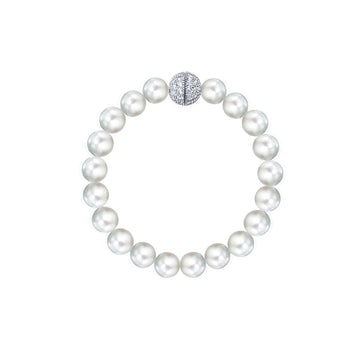 Crislu 8MM Shell Pearl White 7" Bracelet