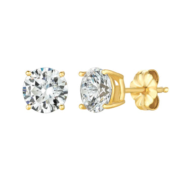 Crislu Solitaire Brilliant Women's 4 ct. Cubic Zirconia Stud Earrings in 925 Sterling Silver