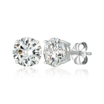 Crislu Solitaire Brilliant Women's 4 ct. Cubic Zirconia Stud Earrings in 925 Sterling Silver