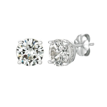 Crislu Royal Women's 3.2 ct. Cubic Zirconia Brilliant Cut Stud Earrings in Pure Platinum Plated over 925 Sterling Silver