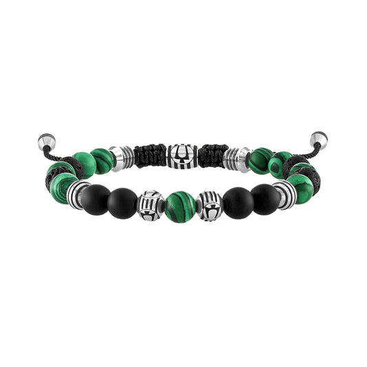 Bulova Men's Classic Malachite Beaded Bolo Bracelet