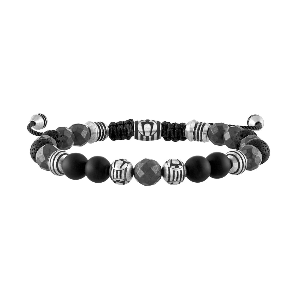 Bulova Men's Classic Onyx Beaded Bolo Bracelet