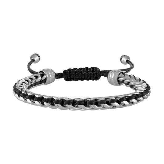 Bulova Men's Classic Bolo Bracelet - Black/Silver