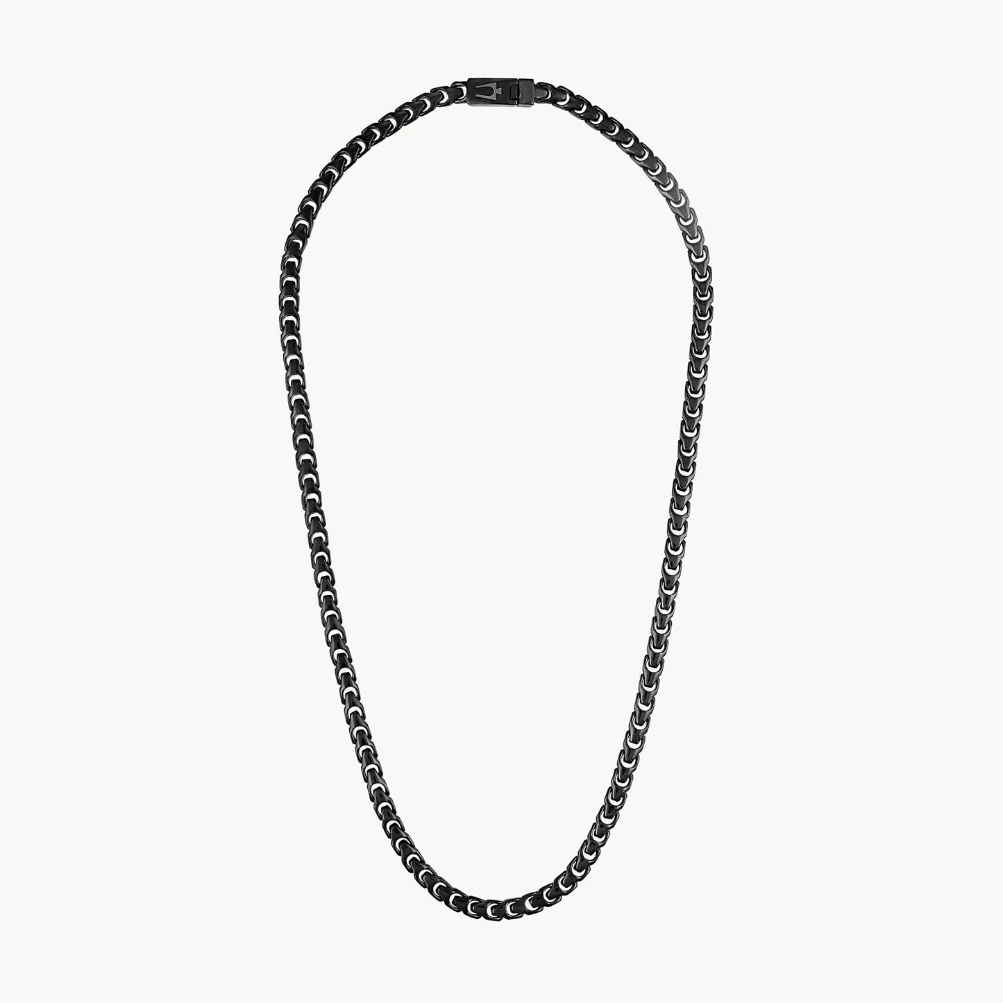 Collar de eslabones de acero inoxidable negro de 22" de Bulova