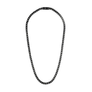 Collar de eslabones de acero inoxidable negro de 22" de Bulova