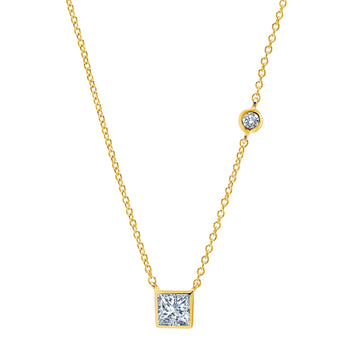 Crislu Square Ray CZ Women's 0.4 ct. Cubic Zirconia Necklace in 925 Sterling Silver