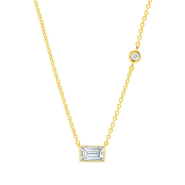 Crislu Rectangle Ray CZ Women's 0.4 ct. Cubic Zirconia Necklace in 925 Sterling Silver