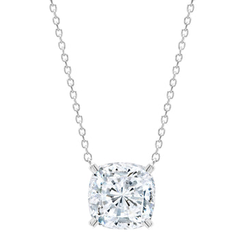 Crislu Women's Bliss Cushion Cut Pendant Necklace in Pure Platinum Plated over 925 Sterling Silver