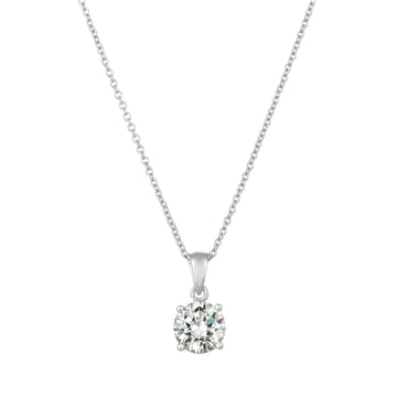 Crislu Women's Royal Brilliant Cut Pendant Necklace in Pure Platinum Plated over 925 Sterling Silver