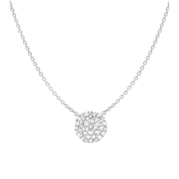 Crislu Women's Round Glisten Necklace in Pure Platinum Plated over 925 Sterling Silver