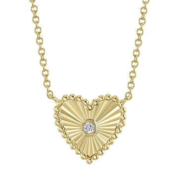 Collar con bisel de diamantes en forma de corazón de 0,02 ct para mujer de Shy Creation Kate en oro amarillo de 14 quilates