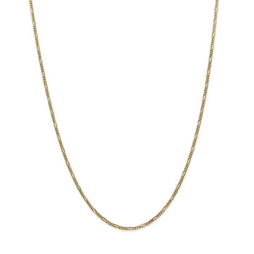 Collar de cadena Figaro plana de 14" y 1,8 mm para mujer en oro amarillo de 14 quilates