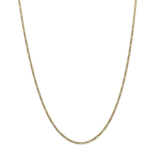 Quality Gold Women's 14" 1.8mm Flat Figaro Chain Necklace in 14K Yellow Gold