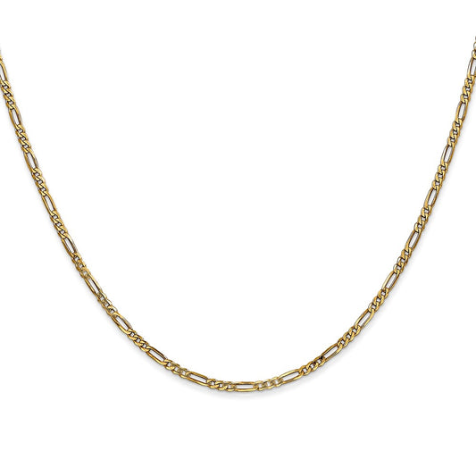 Quality Gold Women's 16" 1.8mm Flat Figaro Chain Necklace in 14K Yellow Gold