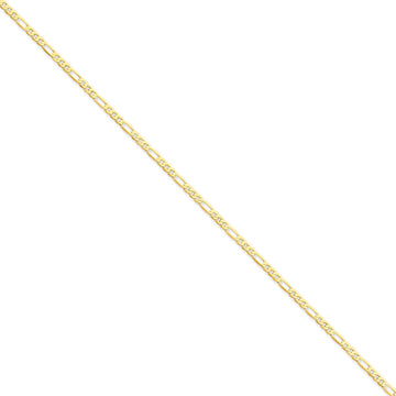 Quality Gold Women's 20" Flat Figaro with Lobster Clasp Chain in 14K Yellow Gold
