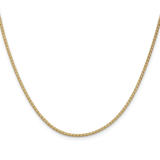 Quality Gold Women's 16" 1.9mm Flat Wheat Chain Necklace in 14K Yellow Gold
