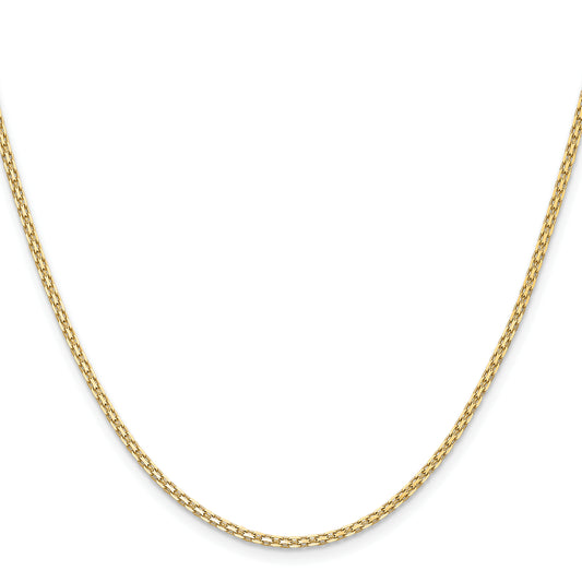 Quality Gold Women's 16" Flat Bismark Chain Necklace in 14K Yellow Gold