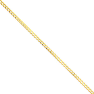 Cadena Figaro plana de oro de calidad para mujer de 24" x 4,5 mm con cierre de langosta en oro amarillo de 14 quilates 
