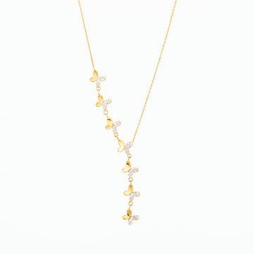 Collar de mariposa Goldenline en oro de 10 quilates en dos tonos 