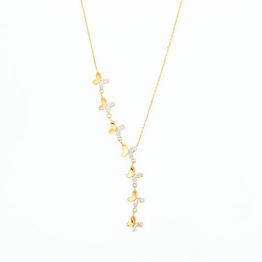 Collar de mariposa Goldenline en oro de 10 quilates en dos tonos 