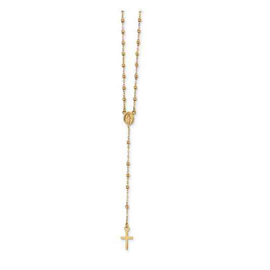 Quality Gold Women's Rosary Necklace in 14K Yellow Gold