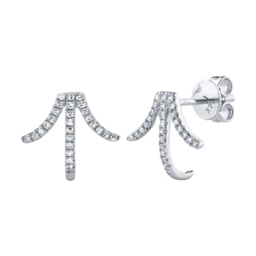 Shy Creation kate 0.15 ct. Diamond Earring in 14K White Gold