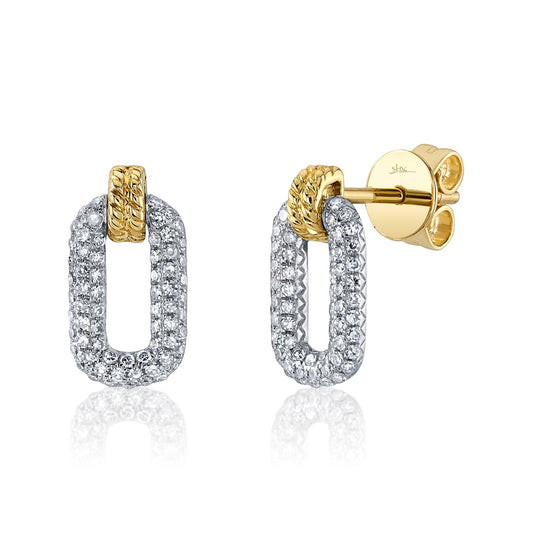 Shy Creation Kate Women's 0.29 ct. Diamond Earring in 14k Two-Tone Gold
