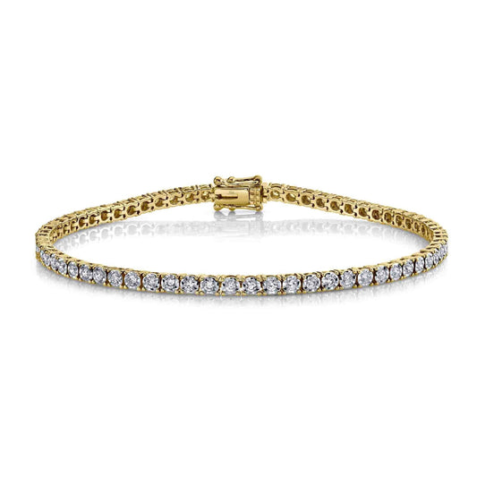 Shy Creation Stella Women's 1 ct. Diamond Tennis Bracelet in 14K Yellow Gold - Size 7