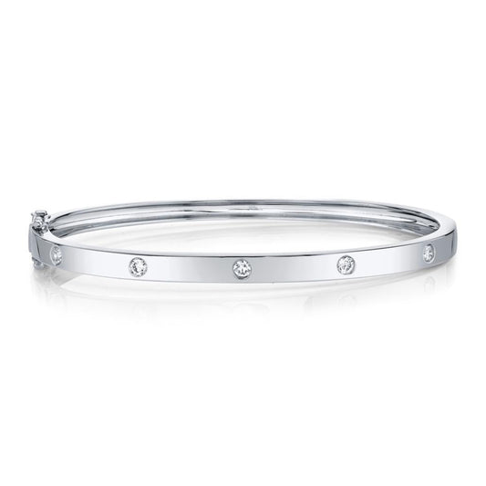 Shy Creation Kate Women's 0.38 ct. Diamond Bangle in 14K White Gold - Size S