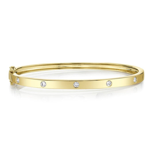 Shy Creation Kate Women's 0.38 ct. Diamond Bangle in 14K Yellow Gold - Size S