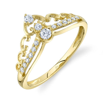 Anillo de diamantes de 0,21 ct. para mujer de Shy Creation Kate en oro blanco de 14 quilates (talla 7)