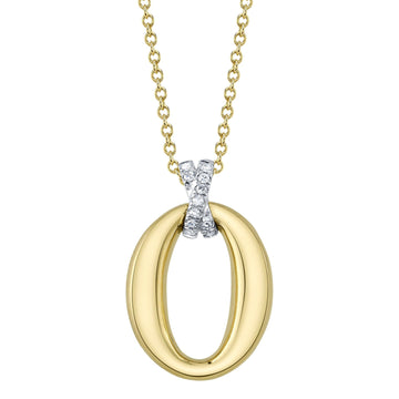 Collar ovalado de diamantes de 0,04 ct. para mujer de Shy Creation Kate en oro de dos tonos de 14 quilates