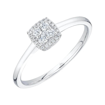 Shy Creation Women's 0.15 ct. Diamond Ring in 14K White Gold - Size 7